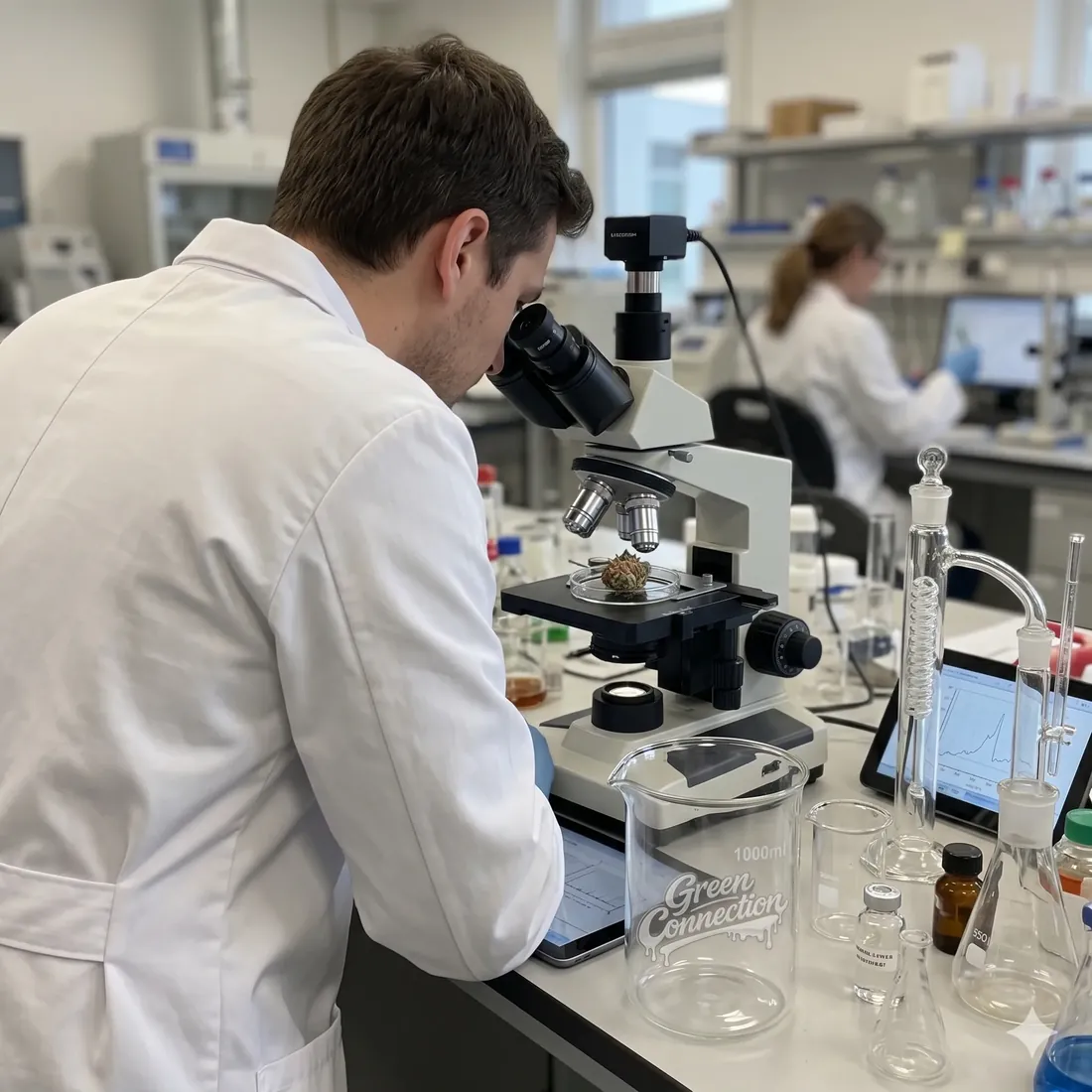 Controle qualite au microscope sur chaque lot
